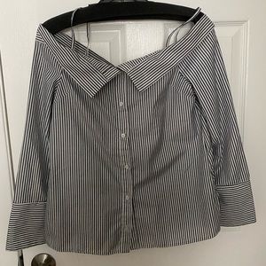 Topshop Stripe Bardot Shirt